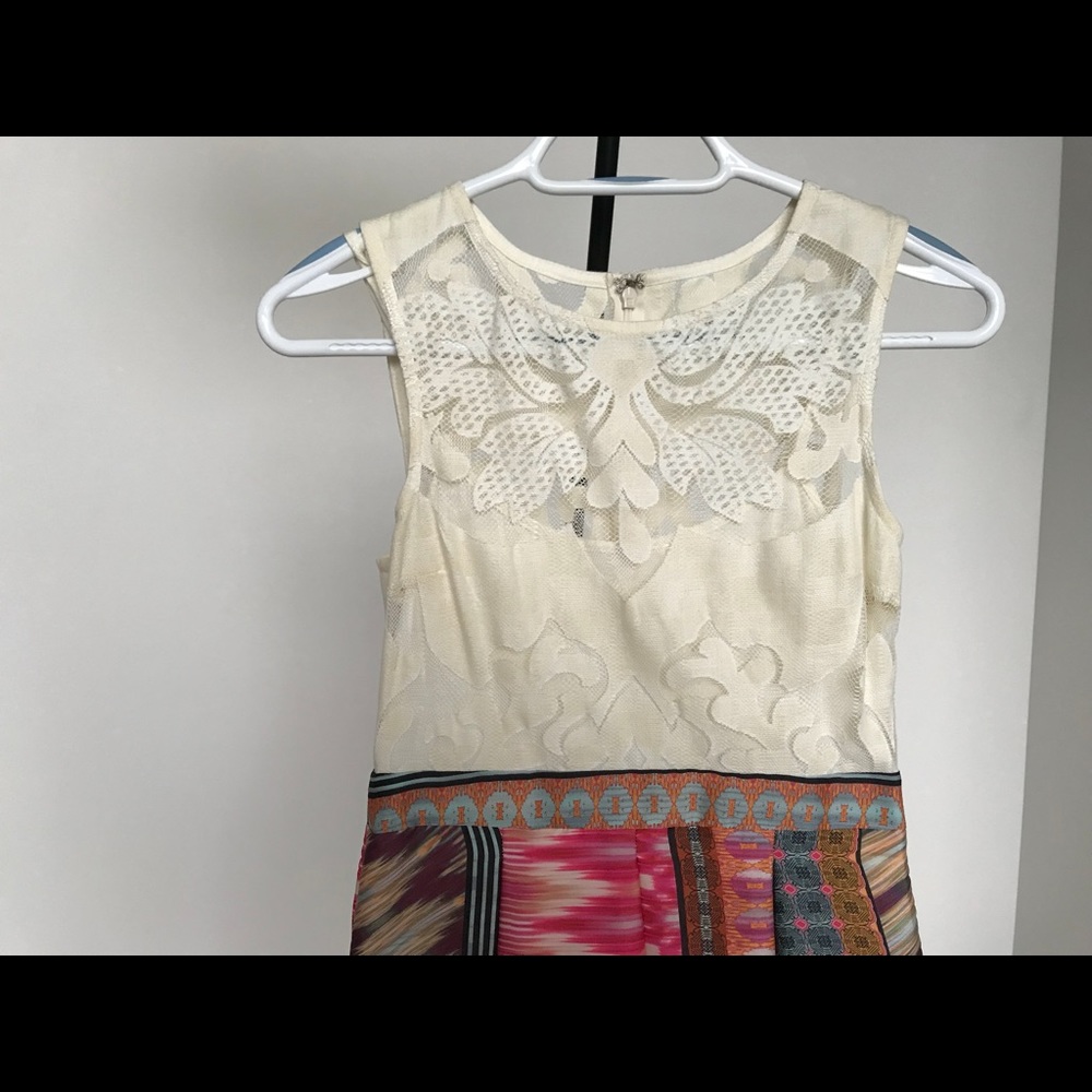 Dress with patterned skirt